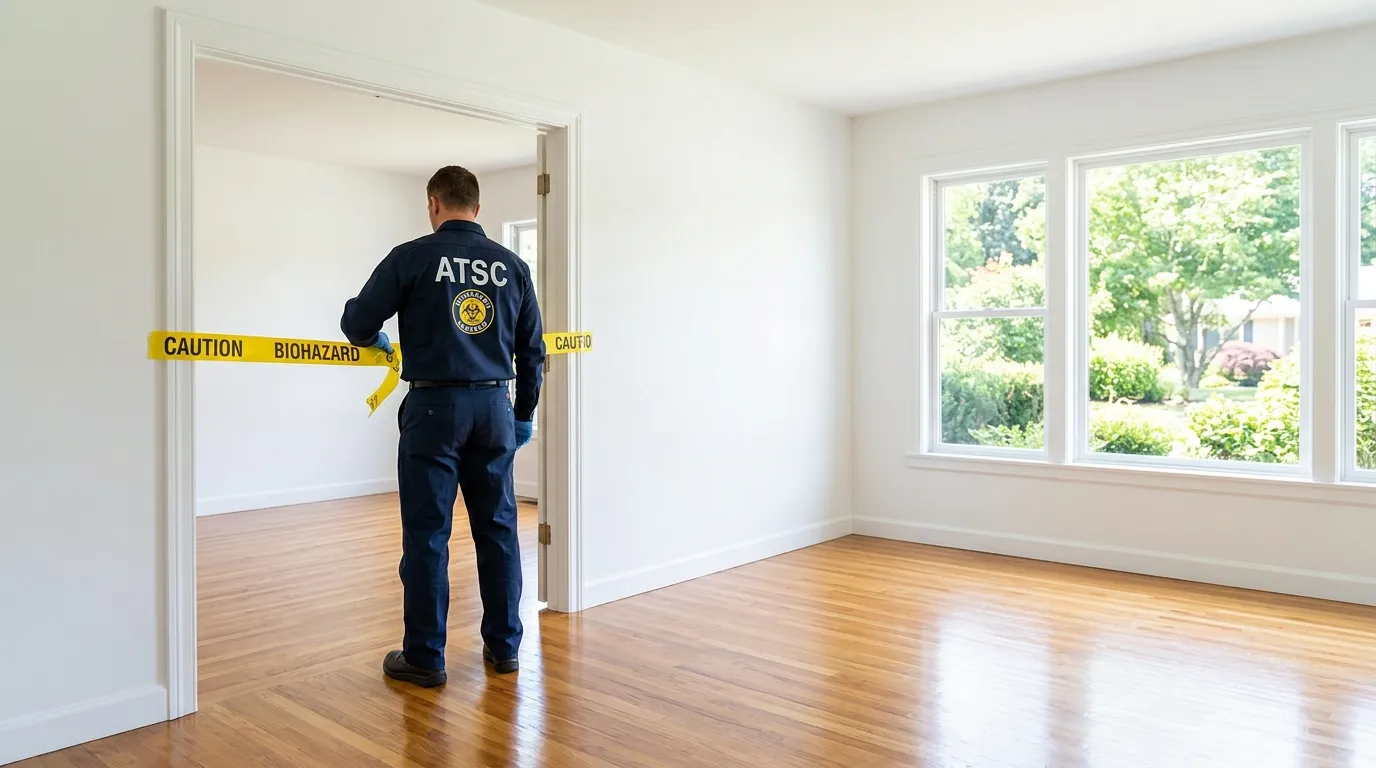 Certified biohazard cleanup crew performing Trauma Scene Cleanup in Warner Robins